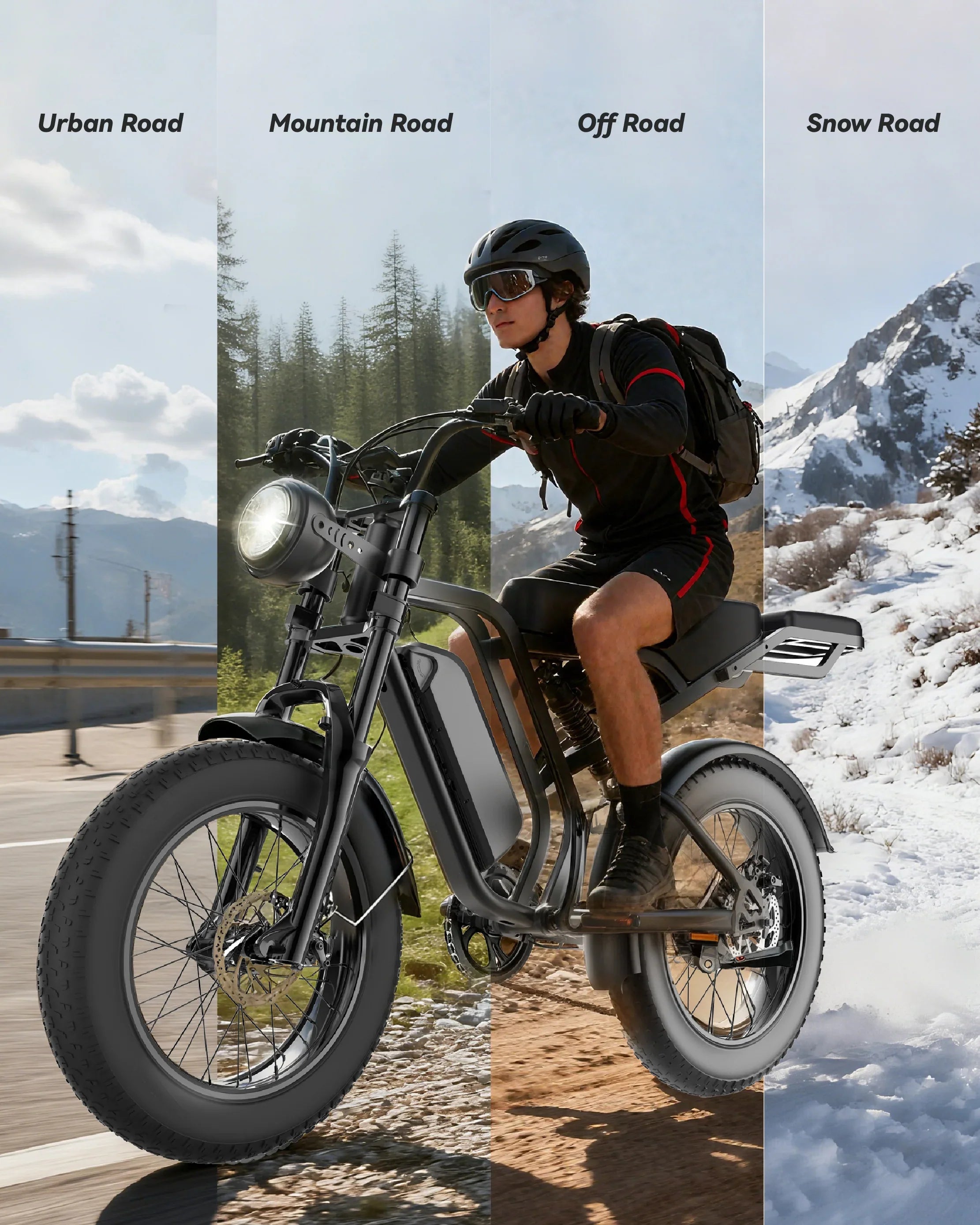 a man riding on a flat tire ebike outdoor