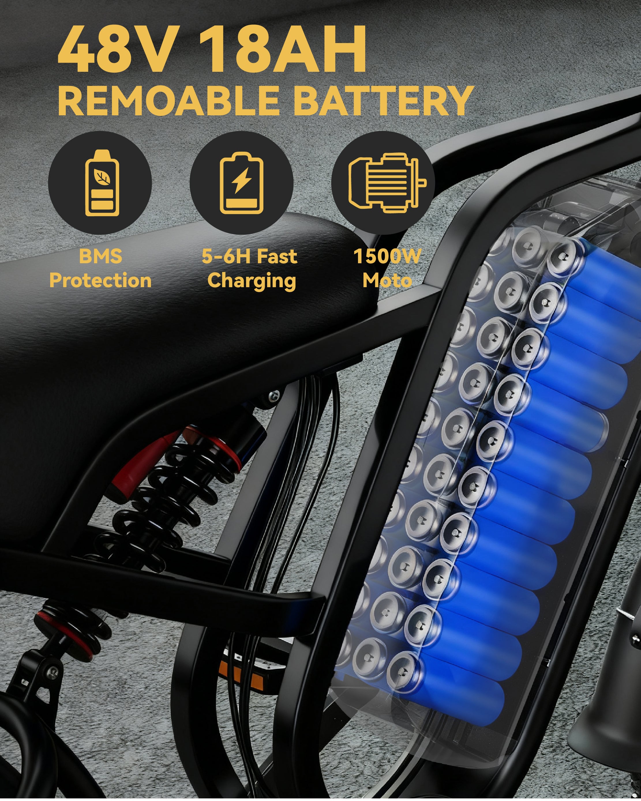 PASLDA SU8 Ebike Portable Fast-Charging Battery - High-Capacity, Lightweight Mobile Power Pack for Extended Rides