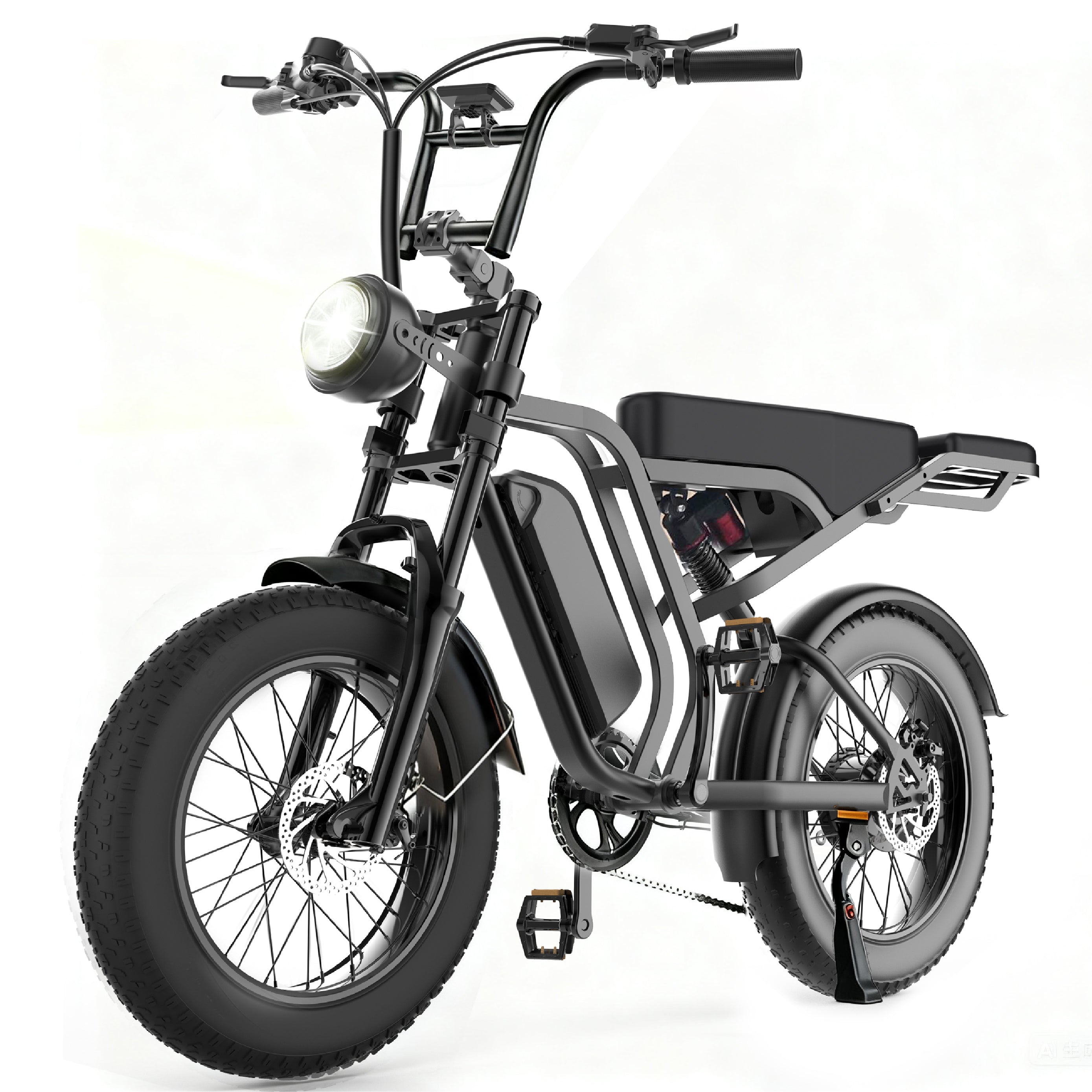 PASLDA 1500W Peak Power All-Terrain Electric Bike with 48V 15.6AH Removable Battery, 7-Speed Shifting, Fat Tire Off-Road Electric Moped, LCD Smart Display, Fast Charging, and BMS Battery Protection.
