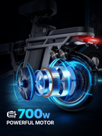 PASLDA Folding Electric Bike for Adults 48V 15Ah Battery 14"/20" Wheels 500W Motor 20MPH Speed 30 Miles Range Multi-Shock Absorption Compact Commuter E-Bike