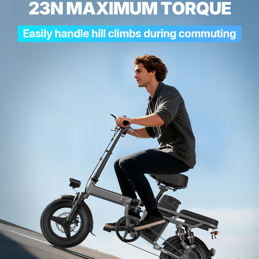 PASLDA Folding Electric Bike for Adults 48V 15Ah Battery 14"/20" Wheels 500W Motor 20MPH Speed 30 Miles Range Multi-Shock Absorption Compact Commuter E-Bike