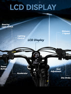 PASLDA 1500W Peak Power All-Terrain Electric Bike with 48V 15.6AH Removable Battery, 7-Speed Shifting, Fat Tire Off-Road Electric Moped, LCD Smart Display, Fast Charging, and BMS Battery Protection.