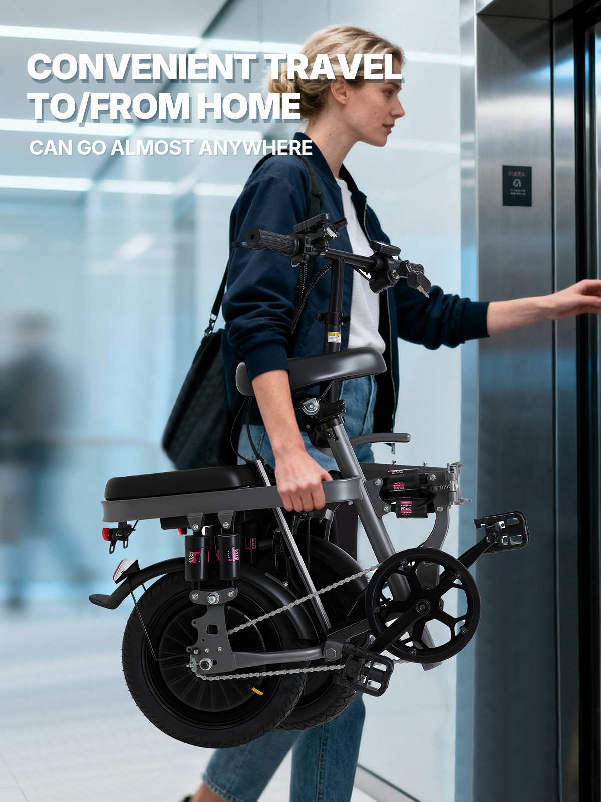 PASLDA Folding Electric Bike for Adults 48V 15Ah Battery 14"/20" Wheels 500W Motor 20MPH Speed 30 Miles Range Multi-Shock Absorption Compact Commuter E-Bike