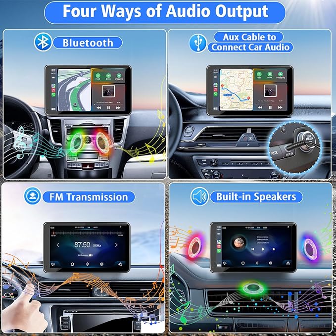 PASLDA Wireless CarPlay Screen – America's Largest Choice, HD Touchscreen, Bluetooth 5.2, Mirror Link & Backup Camera for iPhone/Android