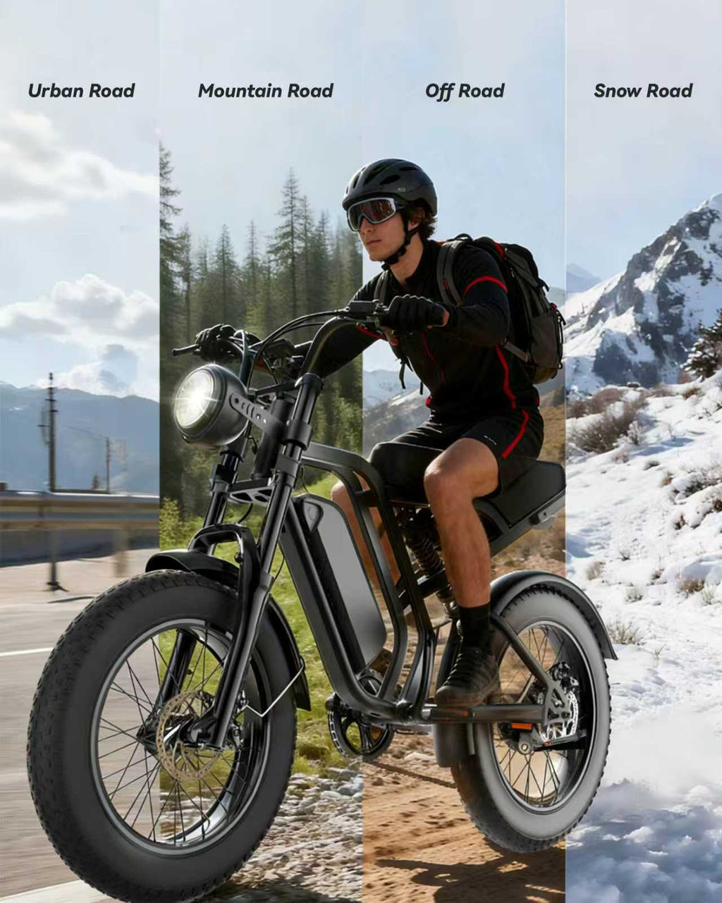 PASLDA 1500W Peak Power All-Terrain Electric Bike with 48V 15.6AH Removable Battery, 7-Speed Shifting, Fat Tire Off-Road Electric Moped, LCD Smart Display, Fast Charging, and BMS Battery Protection.